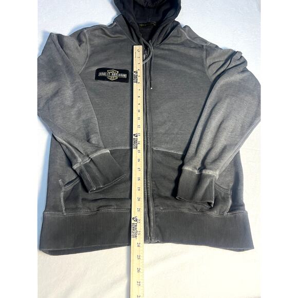 Harley-Davidson Men’s Zip-Up Grey Hooded Sweatshirt Size Large - Picture 6 of 10